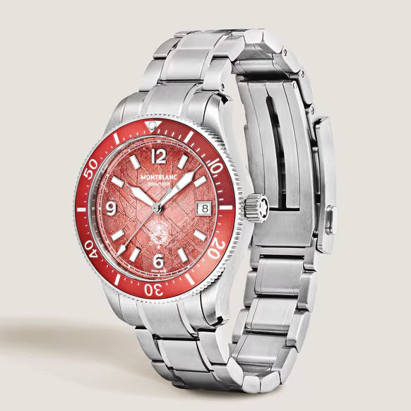 Montblanc klocka Iced Sea Automatic Date 0 Oxygen 38mm röd automatisk stål Limited Edition 300 pieces 135762
