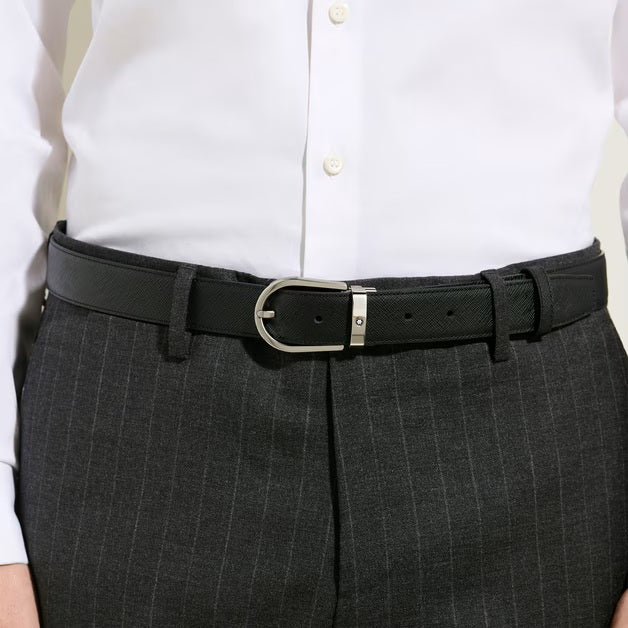 Montblanc vendbart bælte 30 mm hestesko læder Sartorial 222139