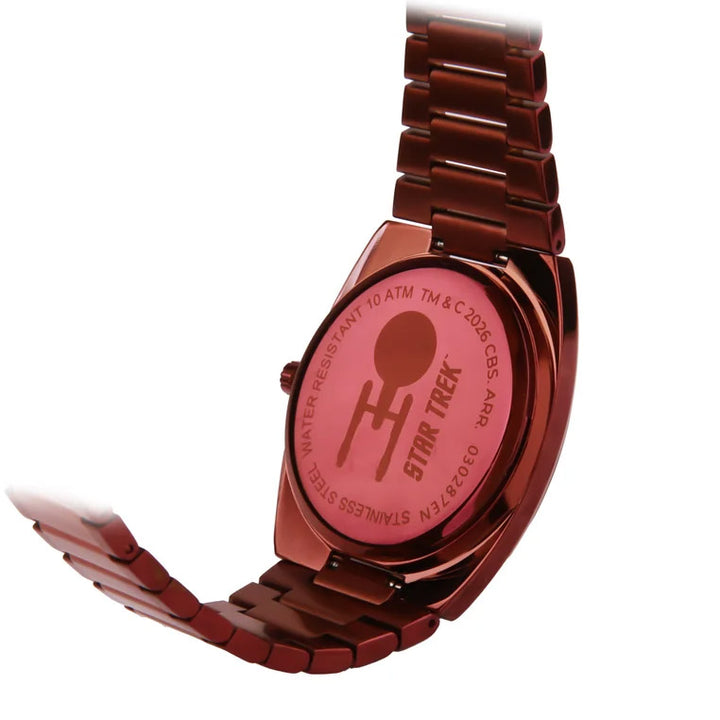 Lorenz-Uhr STAR TREK Warp Speed ​​​​40x36 mm roter Quarzstahl rotes PVD-Finish 030287EN