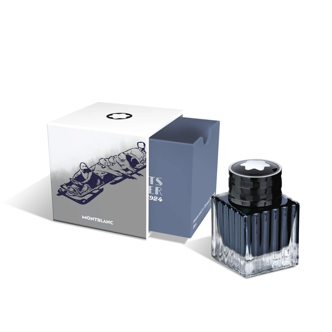 Montblanc ink Boccetta 50ml Meisterstück x Olympic Heritage Chamonix 1924 Blue 132953