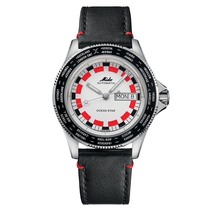 Mido watch Ocean Star Worldtimer 40mm silver automatic steel M026.830.16.030.00