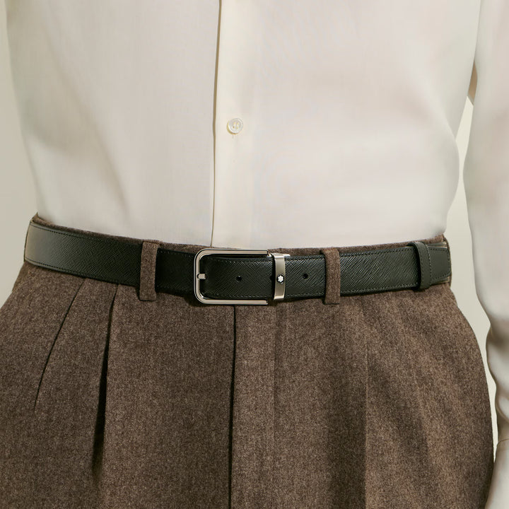 Montblanc vendbart bælte 30 mm Sartorial læder rektangulært spænde 223409