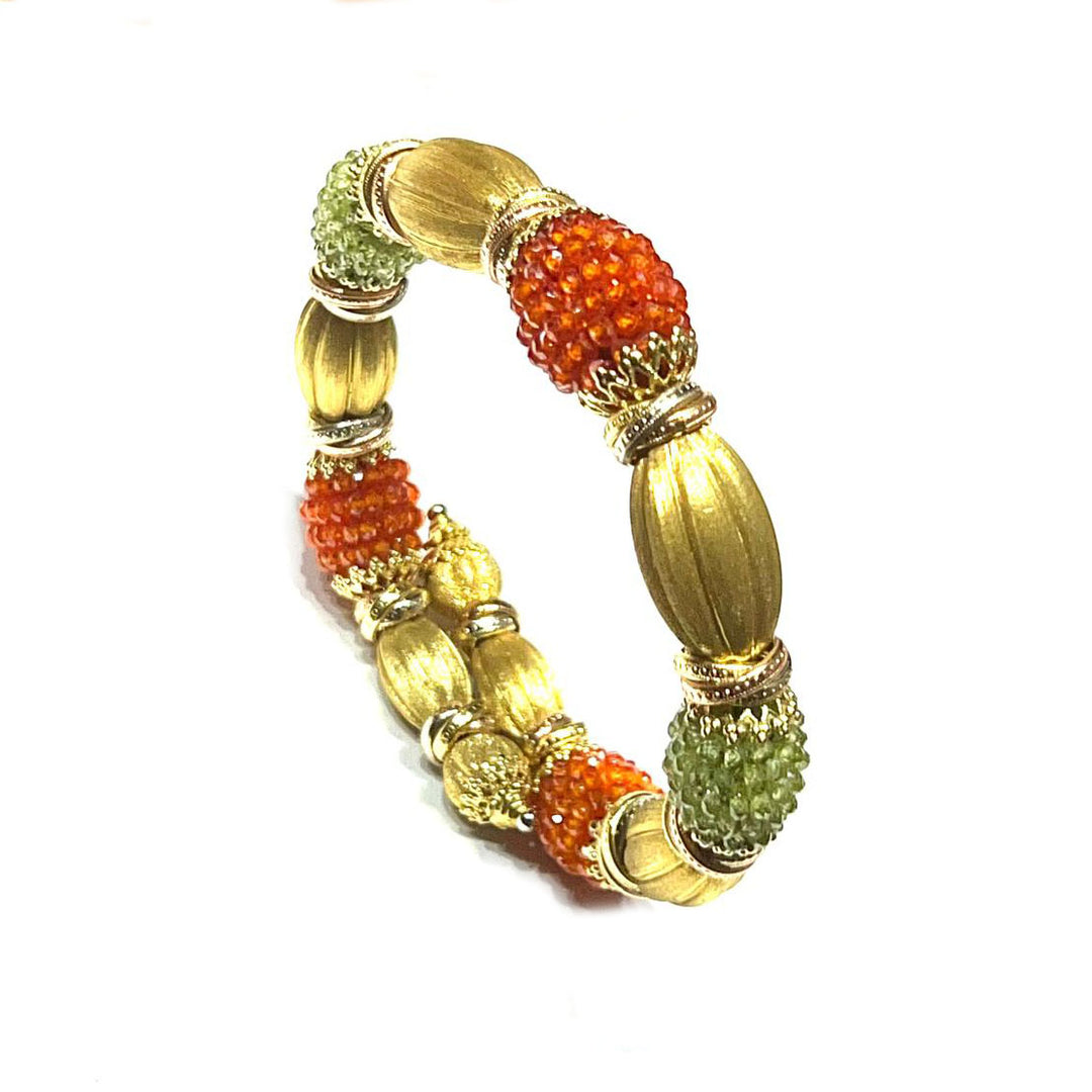 Söndag 18 karat guld peridot och karneol armband SÖNDAG 01