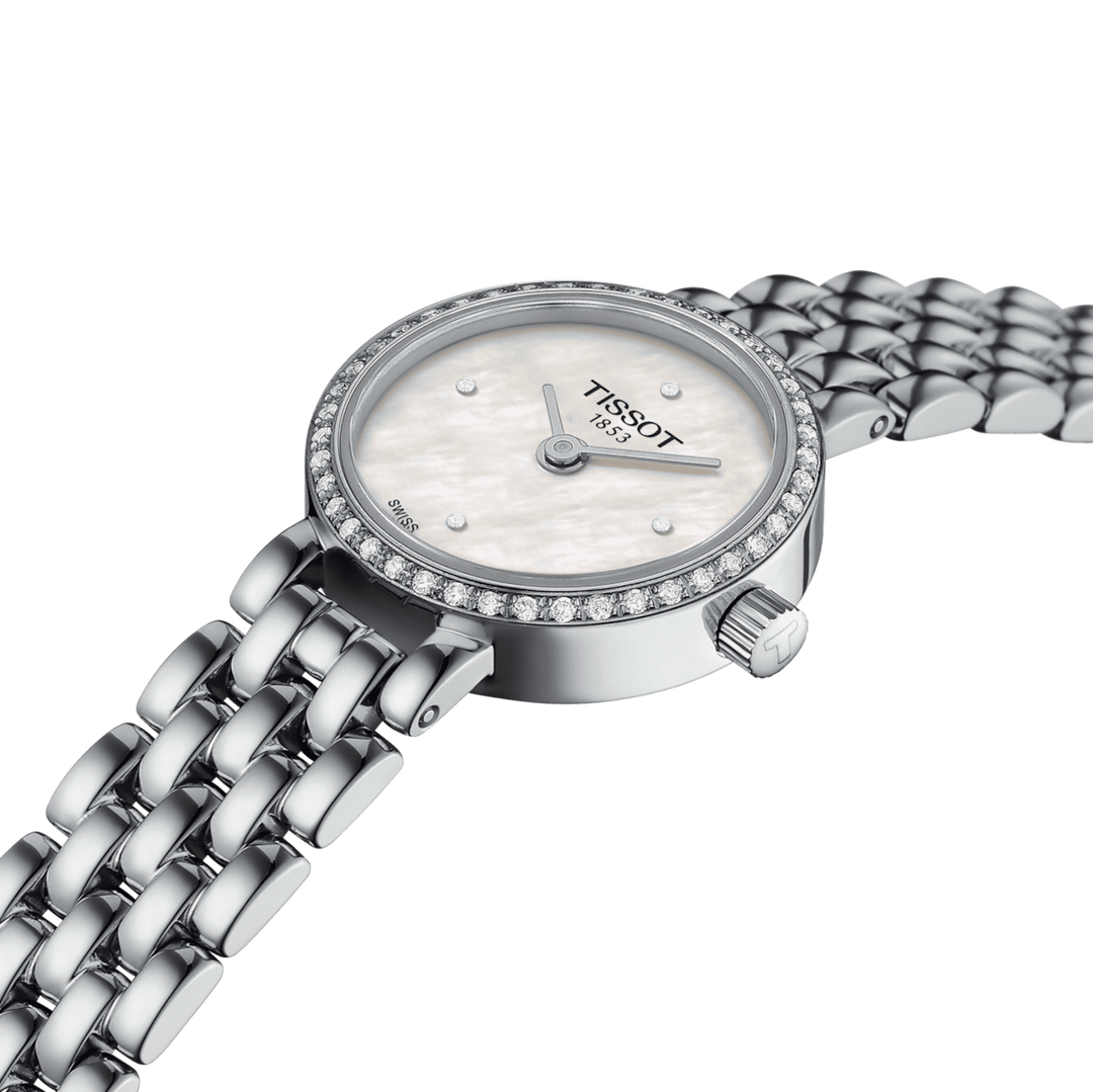 Tissssot watch Lovely Round 19.5mm mother of pearl diamonds quartz steel T140.000.91.61.116.00