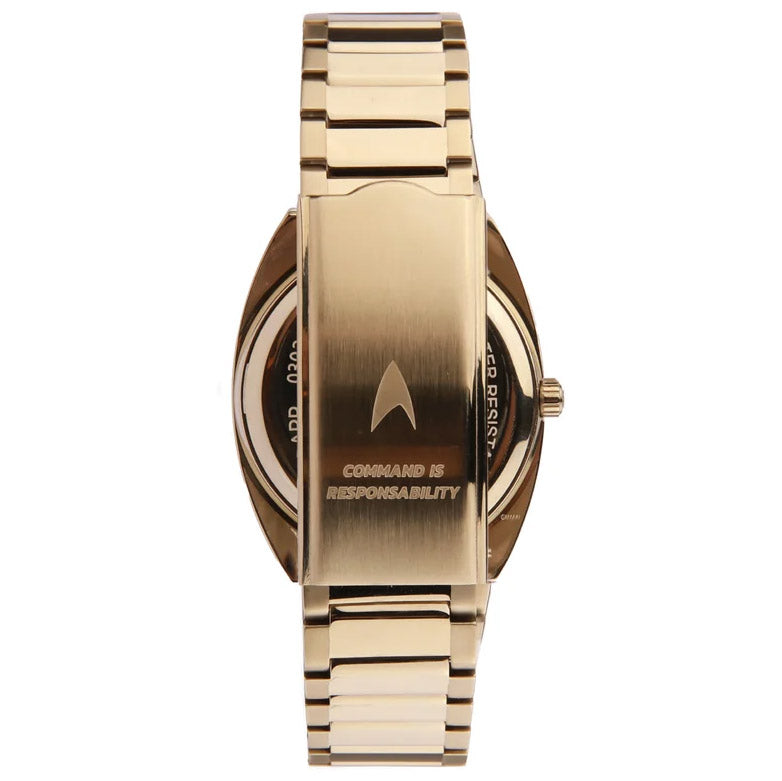 Lorenz STAR TREK Command-klocka 40x36 mm grönt kvartsstål guld PVD-finish 030287KK