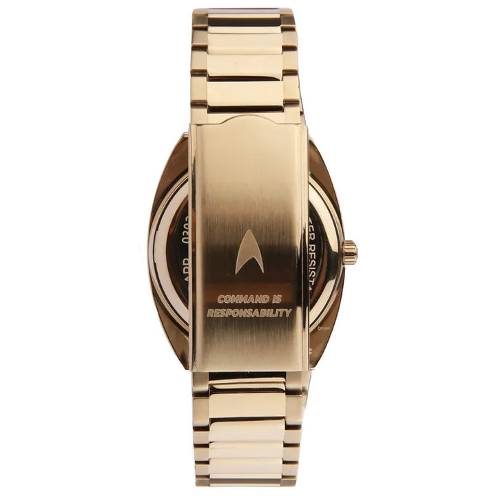 Lorenz STAR TREK Command-klocka 40x36 mm grönt kvartsstål guld PVD-finish 030287KK