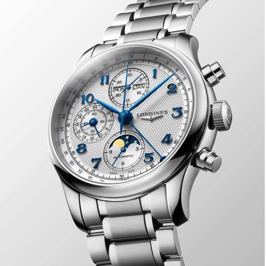 Longines ur Master Collection Chrono Moonphase 41mm sølv automatisk stål L2.962.4.73.6