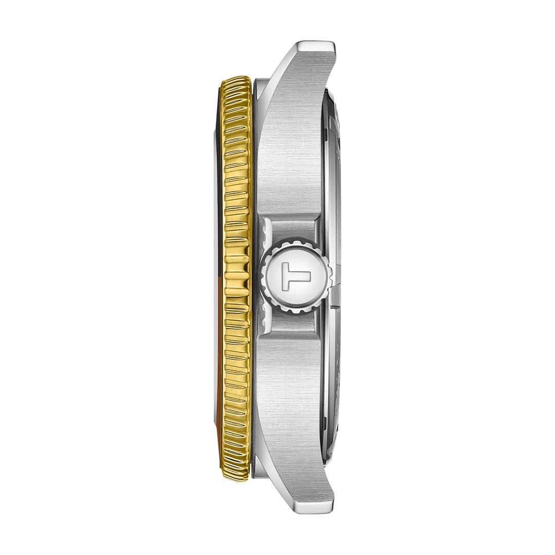 Tissssot watch Seastar 1000 GMT 40mm black quartz steel finish PVD yellow gold T120.852.22.051.00