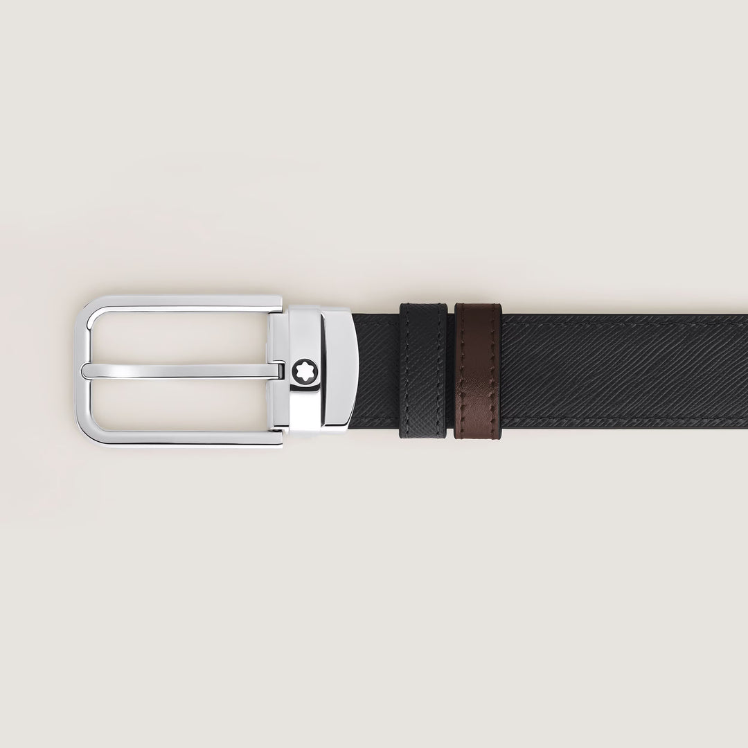 Montblanc reversible belt 30 mm black/ebony Sartorial leather rectangular buckle 223413
