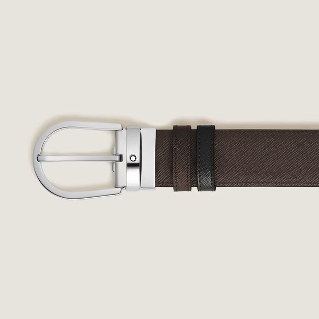 Montblanc vendbart bælte 35 mm hestesko læder Sartorial 222145