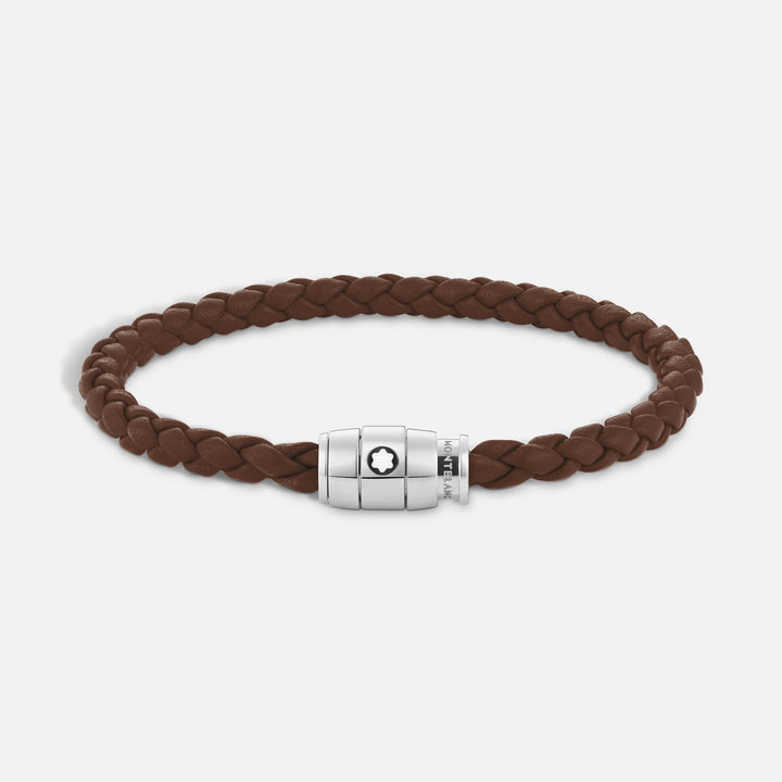 Montblanc 3-rings stålarmband och Meisterstück Brown Fawn läder storlek L 13600268