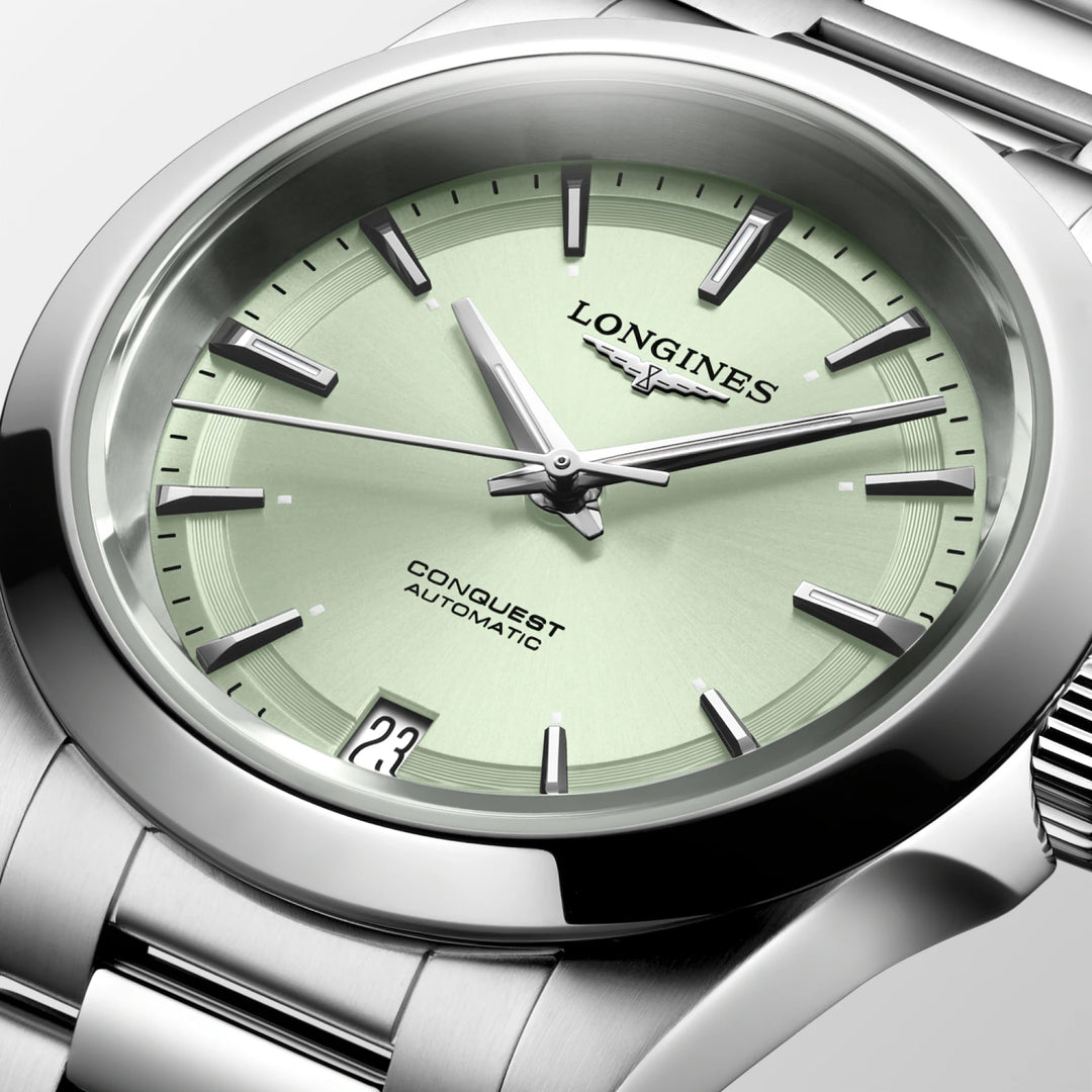Longines Conquest 34mm grønt automatisk stålur L3.430.4.02.6