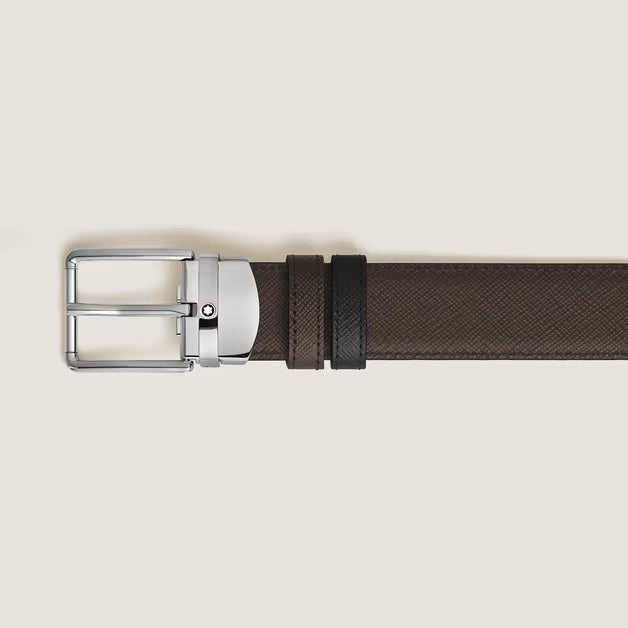Montblanc vendbart bælte 30 mm Everyday Sartorial læder sort/brunt 222359