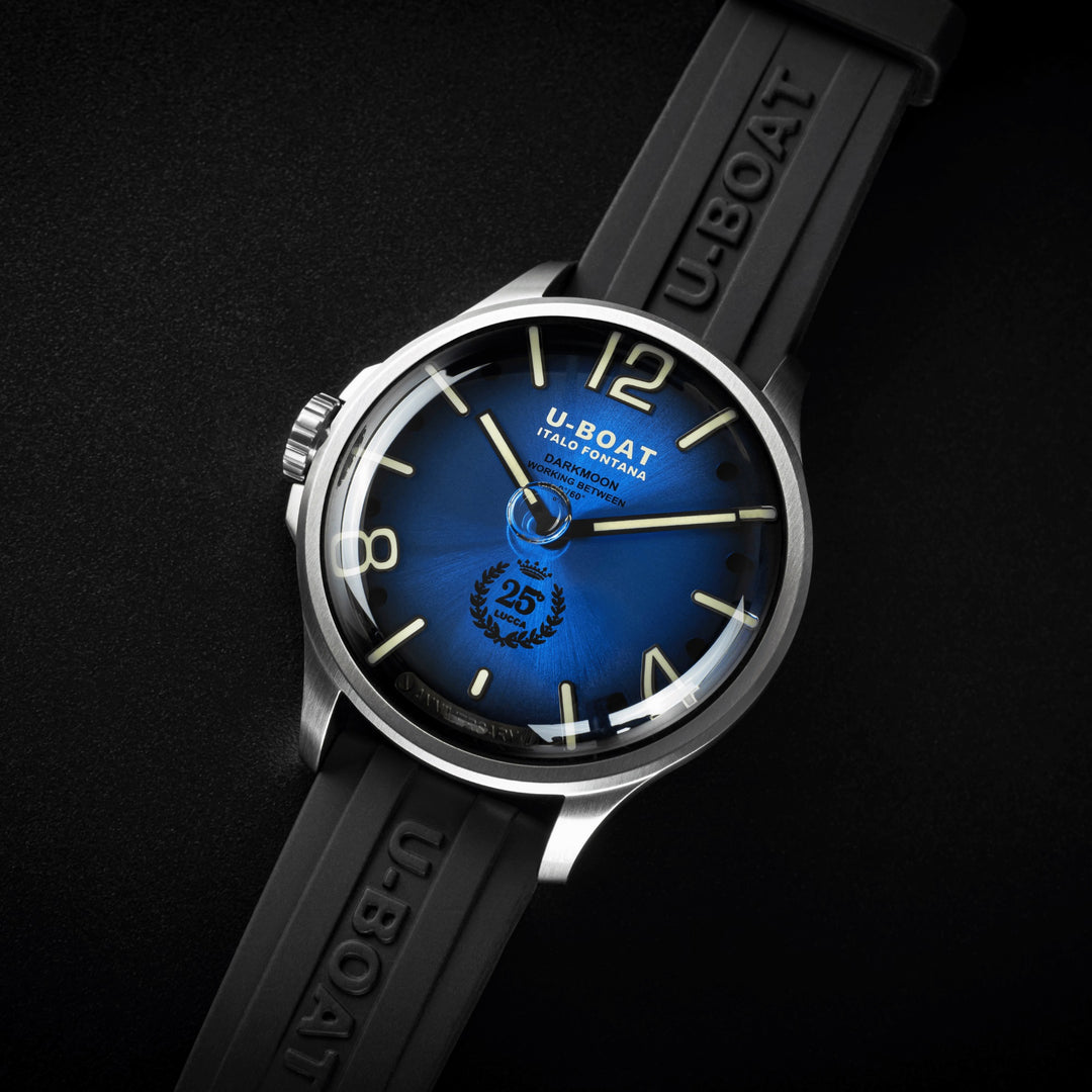 U-BOAT-Uhr Darkmoon 25° Limited Edition SS Blue Soleil 46 mm blauer Quarzstahl 2029