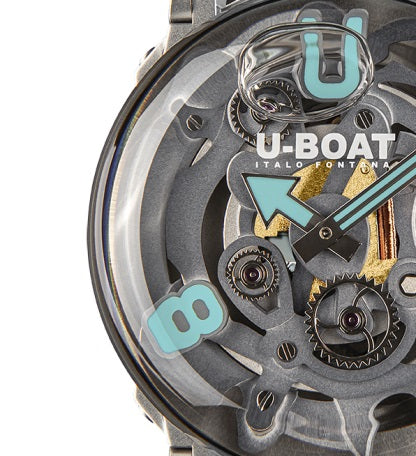 U-BOAT ur U-65 SS TURKIS 44mm skeletoniseret kvartsstål 3352