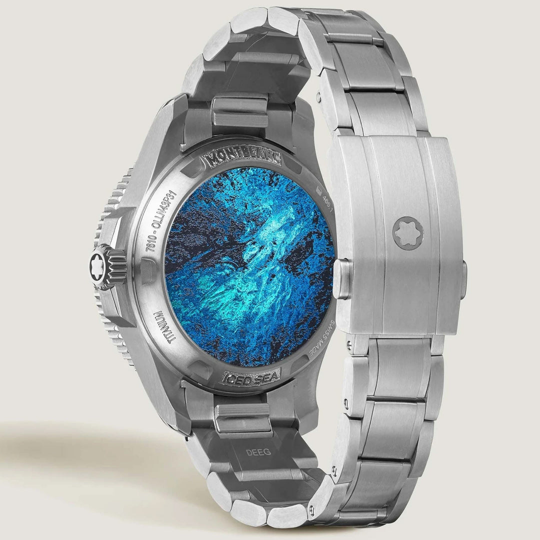 Montblanc ur Iced Sea 0 Oxygen Deep 4810 43mm blå automatisk titanium 135634