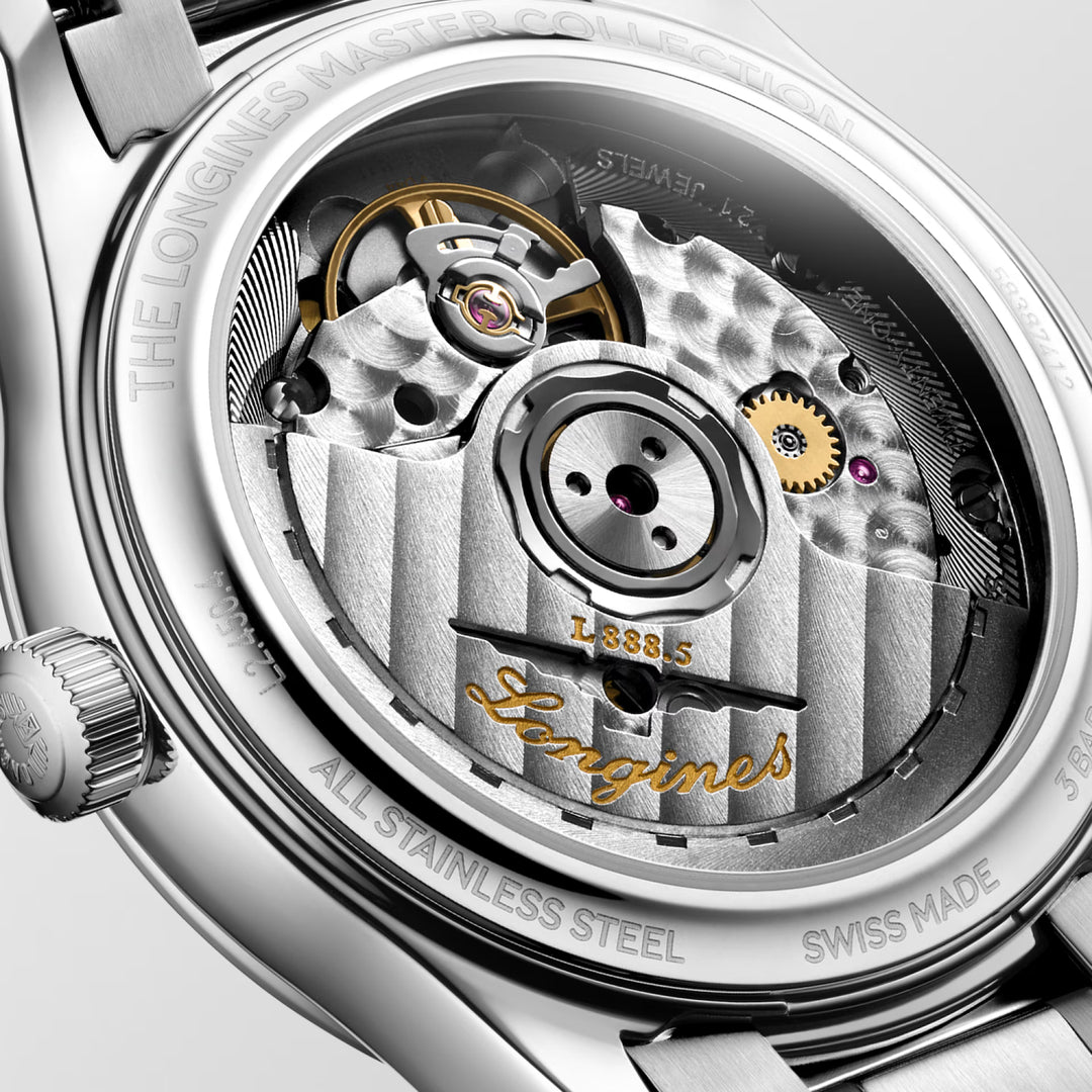 Longines Master Collection klocka 34mm pärlemor diamanter automatisk stål L2.450.4.87.6