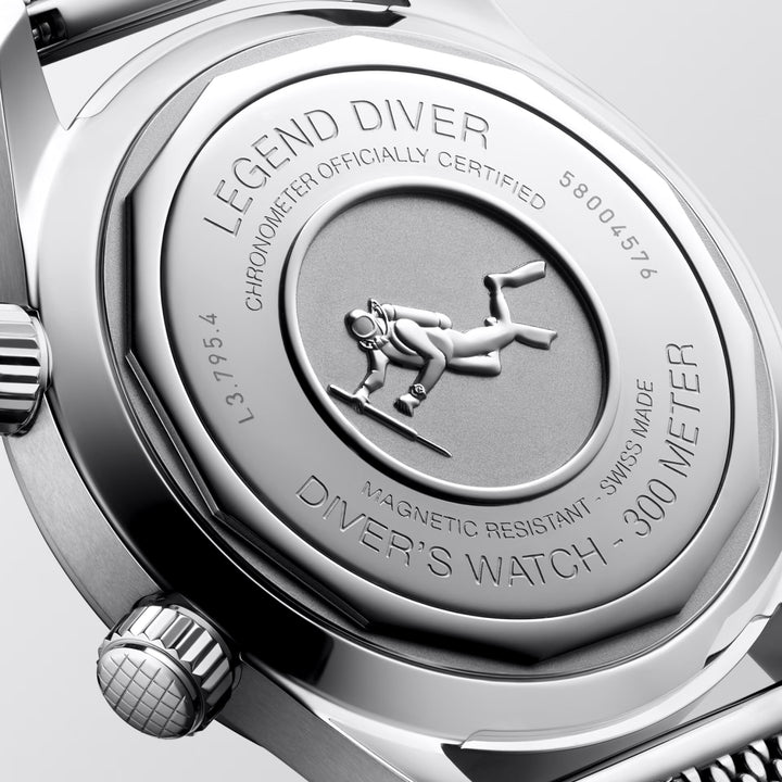 Longines ur Legend Diver 59 42mm sort automatisk stål L3.795.4.59.9