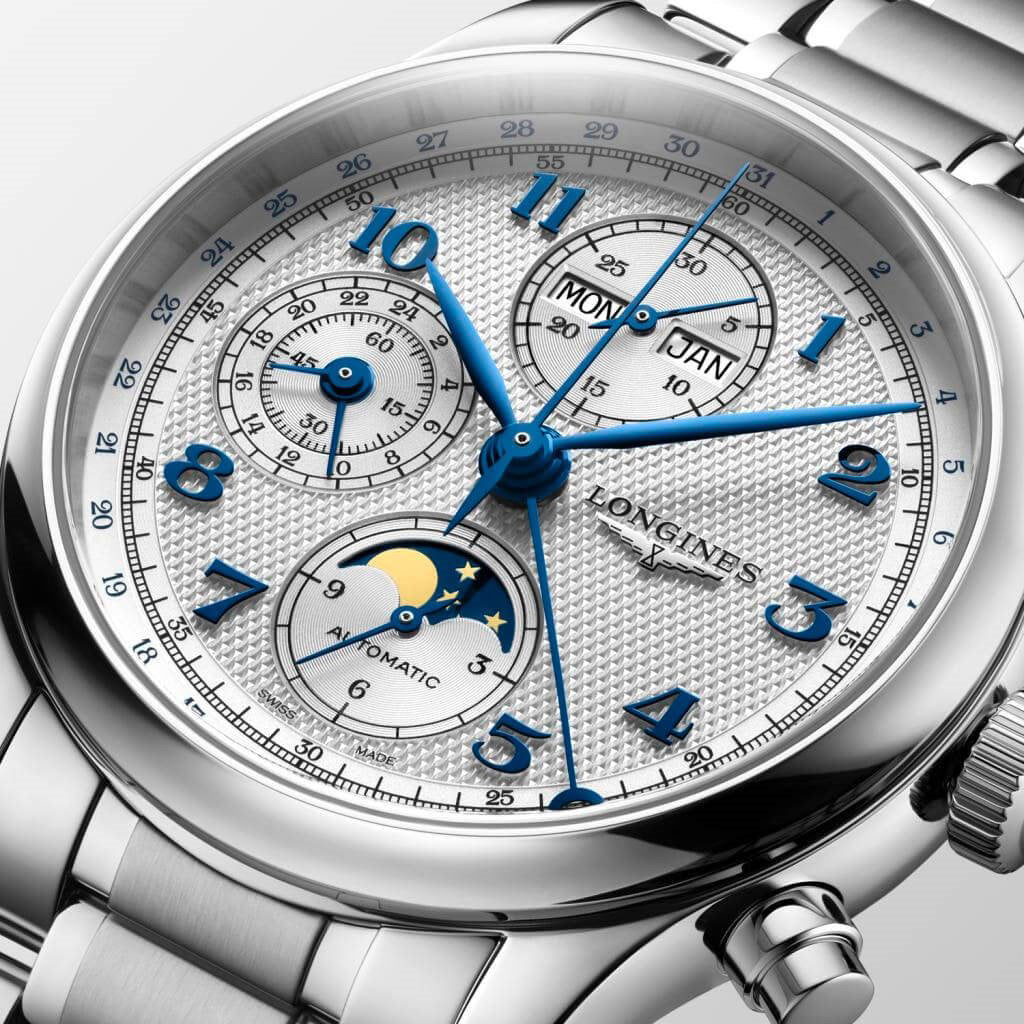 Longines ur Master Collection Chrono Moonphase 41mm sølv automatisk stål L2.962.4.73.6