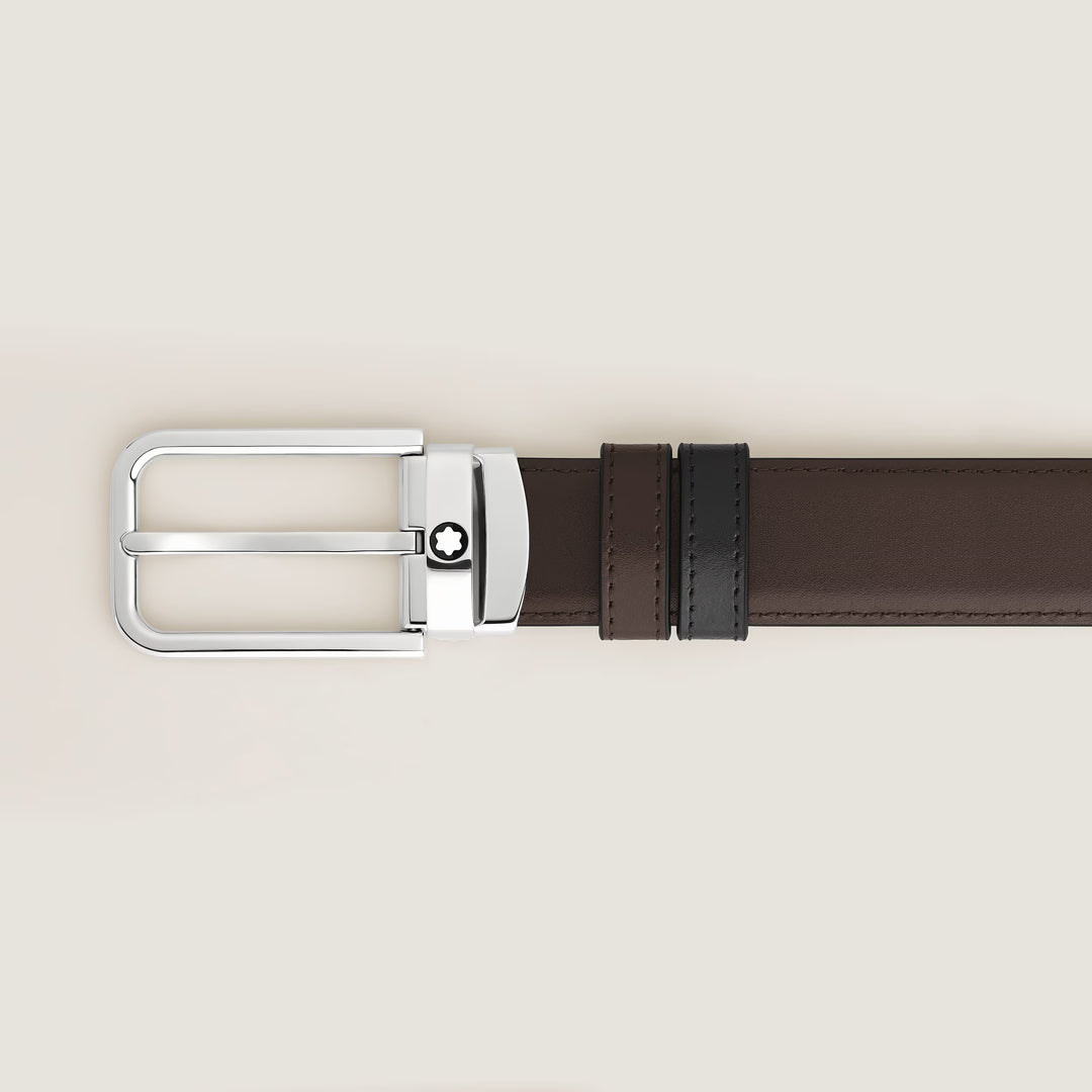 Montblanc vendbart bælte 30 mm læder Meisterstück rektangulært spænde 223405