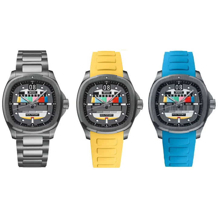 Mido Uhr Multifort TV Big Date S01E02 40 mm Automatik grauer Stahl anthrazit PVD-Finish M049.526.33.081.01
