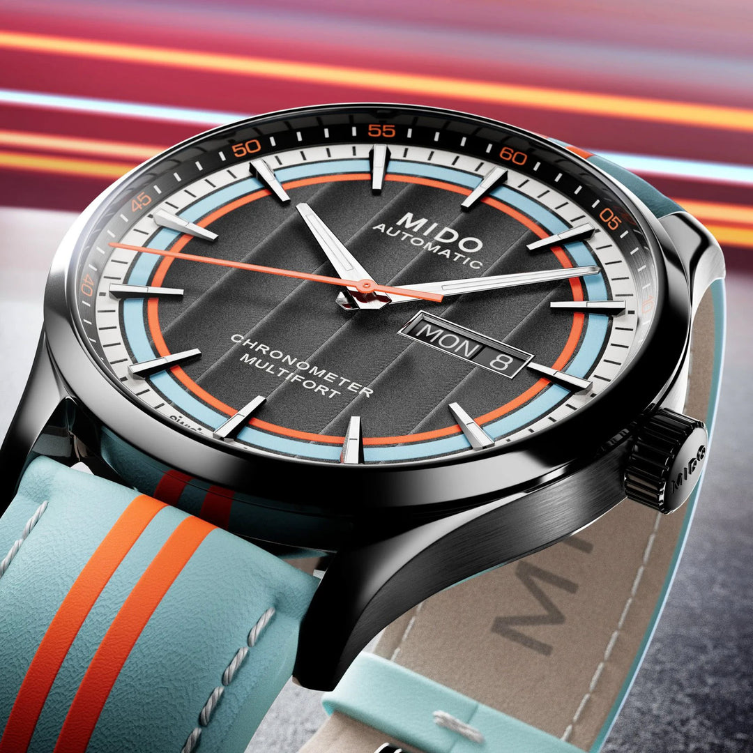 Mido ur Multifort Chronometer 1 Racer 42mm sort automatisk stål sort PVD finish M038.431.36.051.00