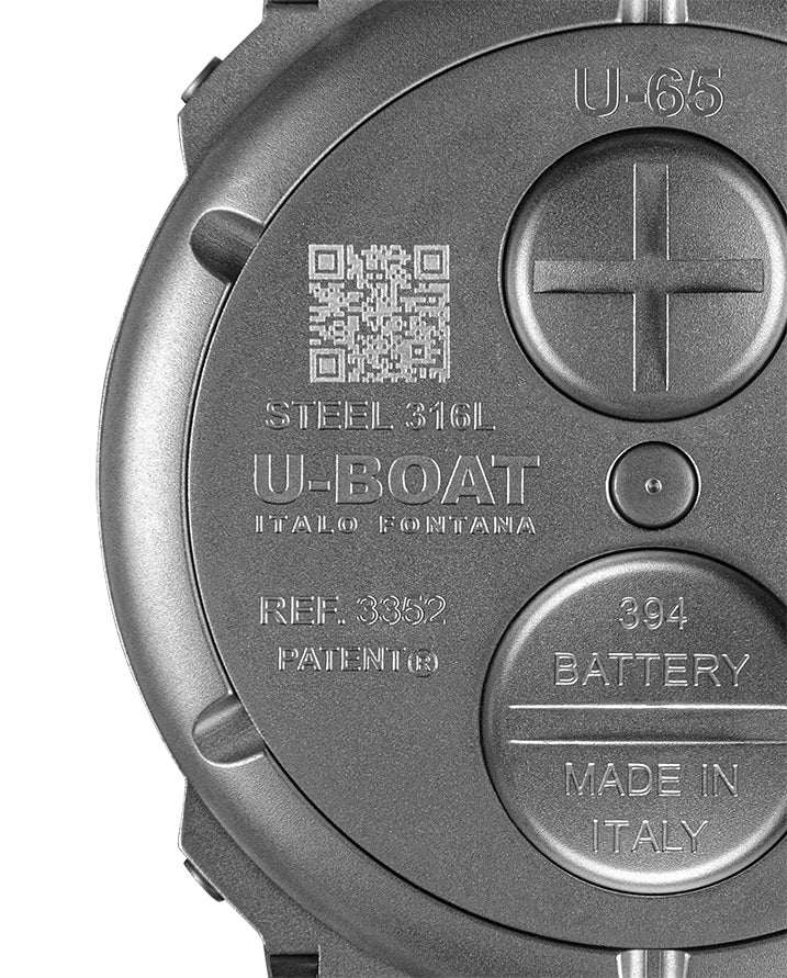 U-BOAT ur U-65 SS TURKIS 44mm skeletoniseret kvartsstål 3352
