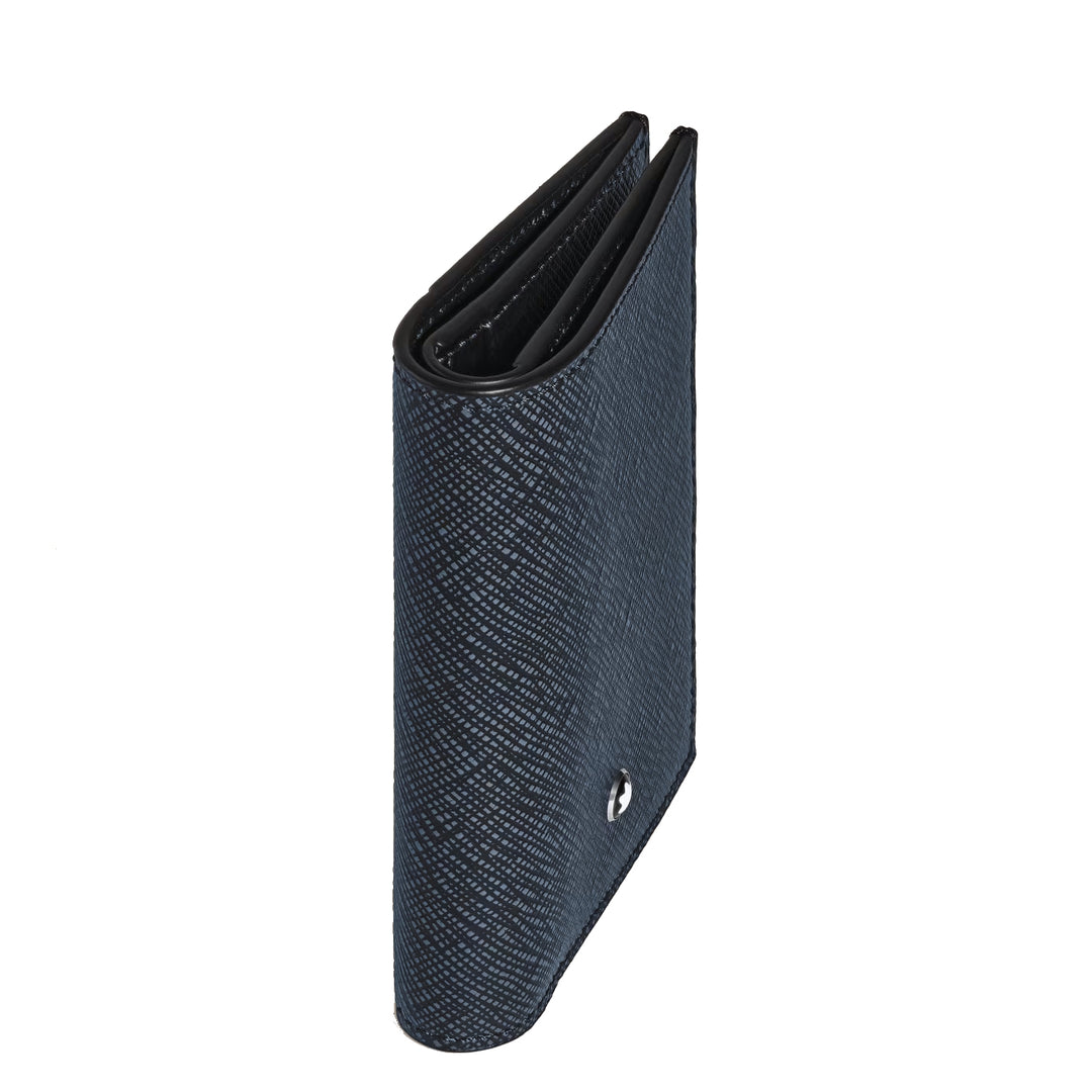 Montblanc mini plånbok 4 fickor Sartorial läder tweedblå 220382