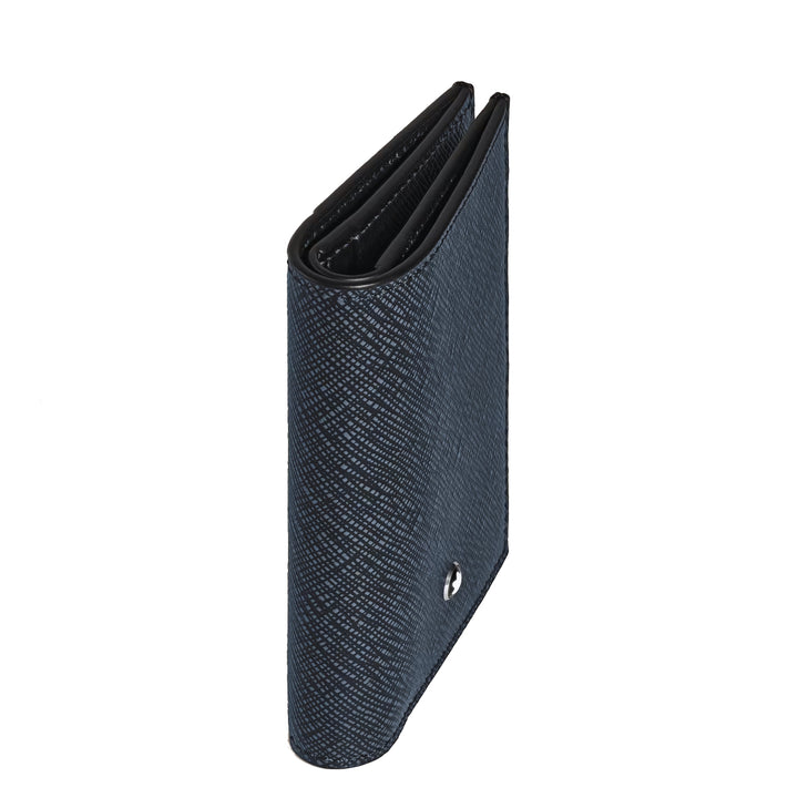 Montblanc mini plånbok 4 fickor Sartorial läder tweedblå 220382