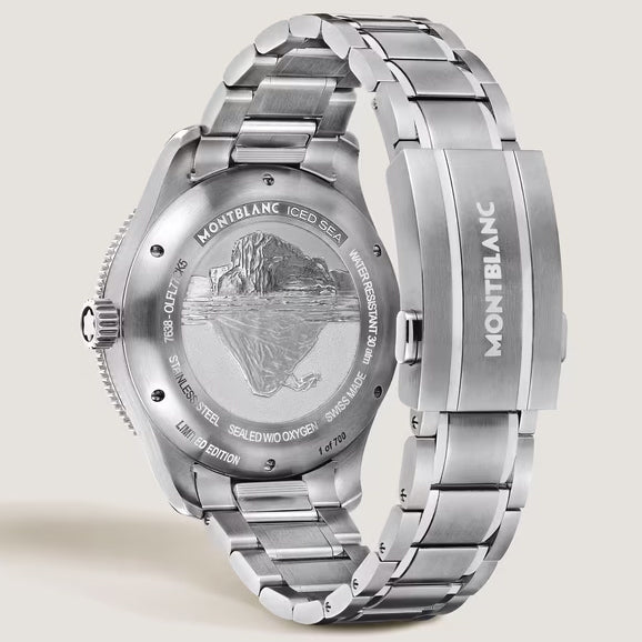 Montblanc klocka Iced Sea Automatic Date 0 Oxygen Limited Edition 700 stycken 41mm beige automatstål 137211