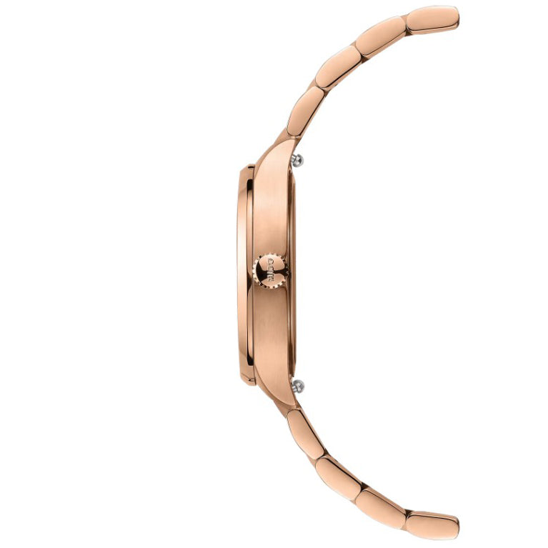 Mido Multifort TV 28mm brunt kvartsstål roséguld PVD-finish M049.110.33.296.00