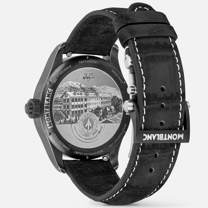 Montblanc Uhr 1858 The Unveiled Secret Minerva Monopusher Chronograph Limited Edition – 88 Stück 43 mm skelettierter manueller Stahl 131155