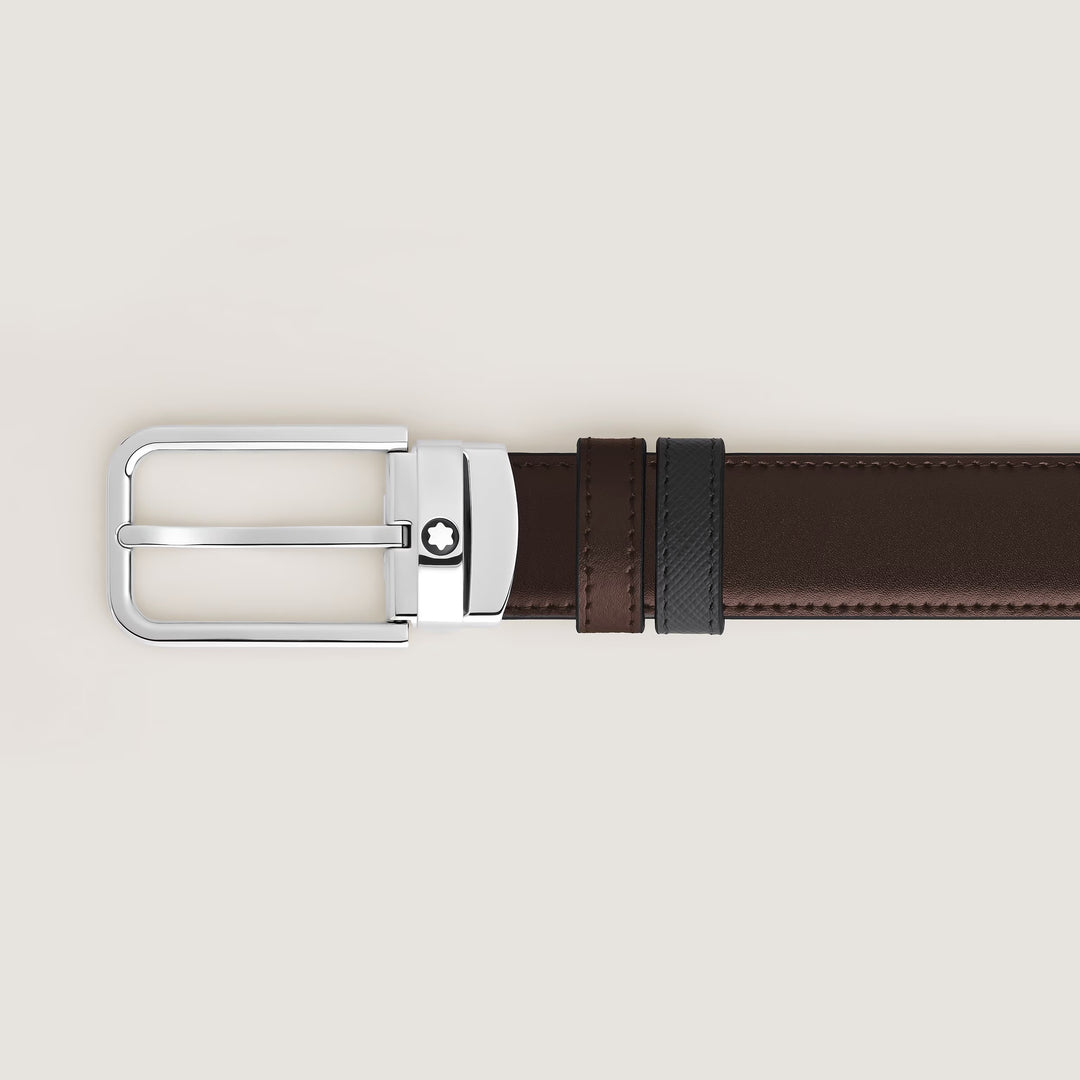 Montblanc reversible belt 30 mm black/ebony Sartorial leather rectangular buckle 223413