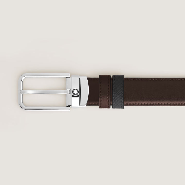 Montblanc reversible belt 30 mm black/ebony Sartorial leather rectangular buckle 223413