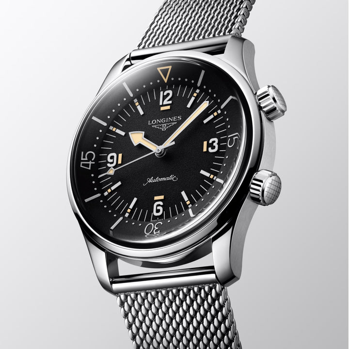 Longines ur Legend Diver 59 42mm sort automatisk stål L3.795.4.59.9