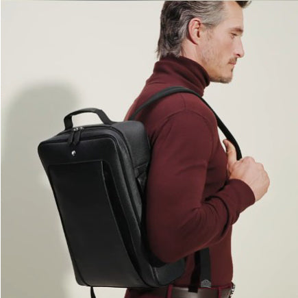 Montblanc rechteckiger Rucksack Companion Tweedblau 222875