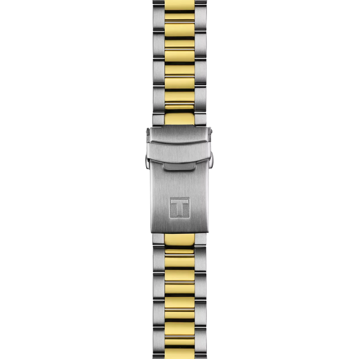 Tissssot watch Seastar 1000 GMT 40mm black quartz steel finish PVD yellow gold T120.852.22.051.00