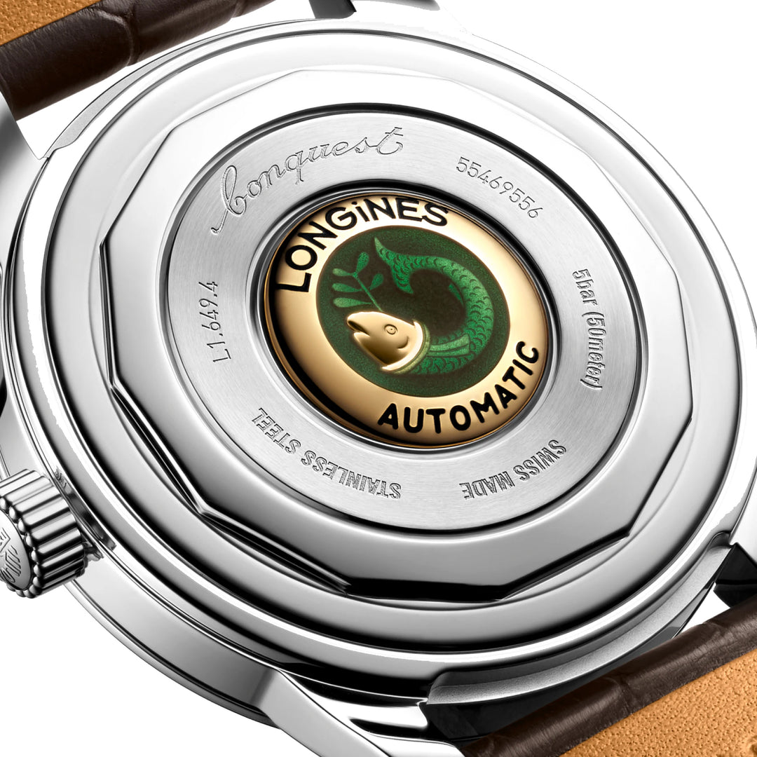 longines Heritage 38mm brown steel automatic watch L1.649.4.62.2