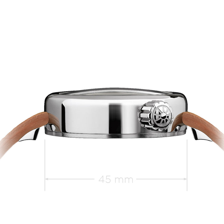 Giuliano Mazzuoli Manometeruhr 45 mm, schwarzer Automatikstahl, MRP02N