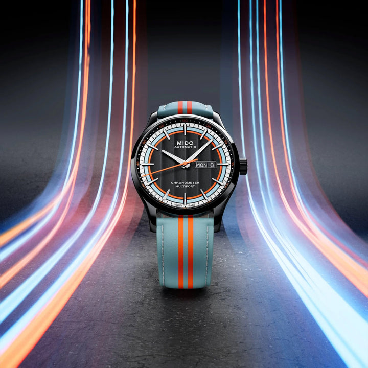 Mido ur Multifort Chronometer 1 Racer 42mm sort automatisk stål sort PVD finish M038.431.36.051.00