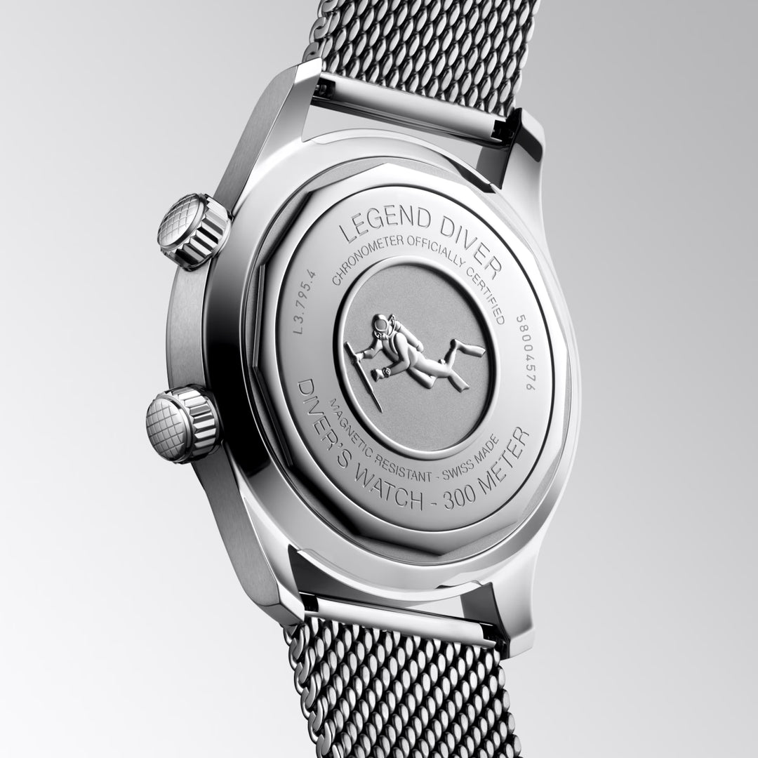 Longines ur Legend Diver 59 42mm sort automatisk stål L3.795.4.59.9