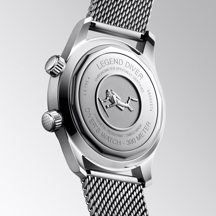 Longines ur Legend Diver 59 42mm sort automatisk stål L3.795.4.59.9