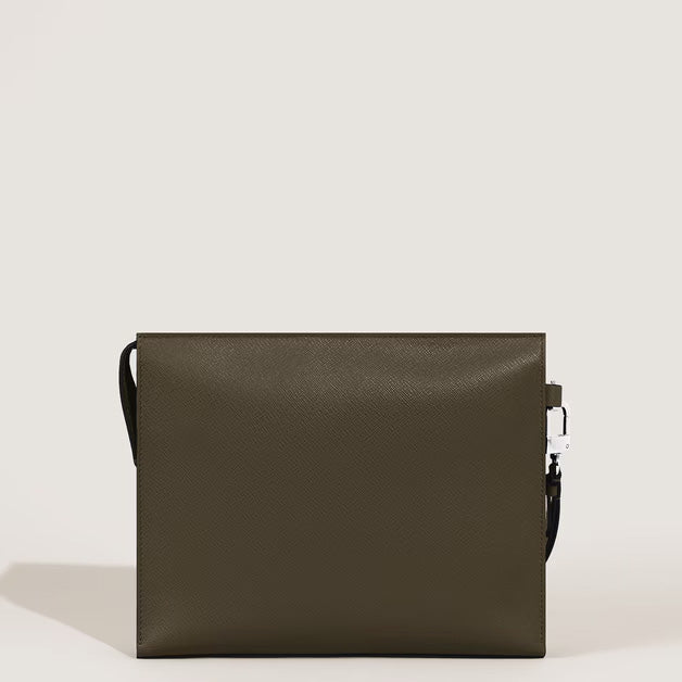 Montblanc Sartorial Kaki læder clutch taske 221566