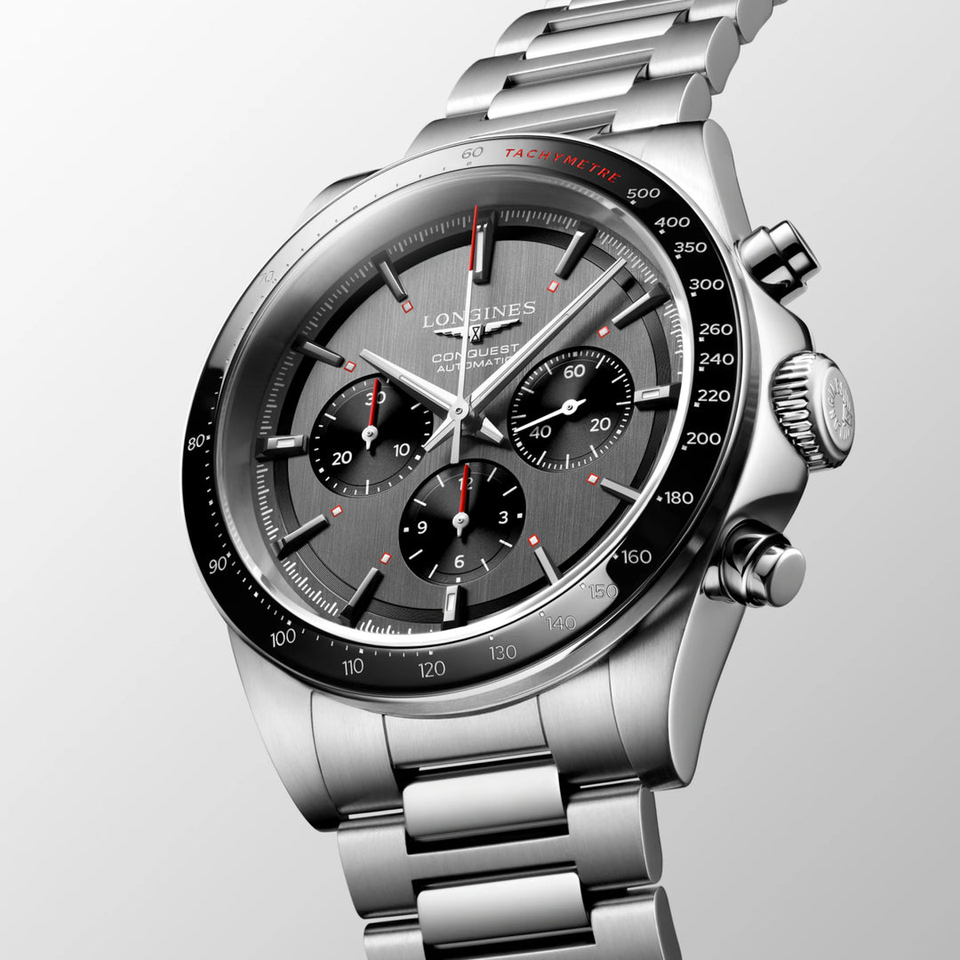 Longines Conquest Chrono Ski Edition 42mm Automatisk grå stål L3.836.4.52.9