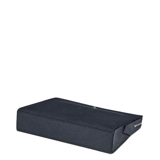 Montblanc blue tweed sartorial clutch bag 220428