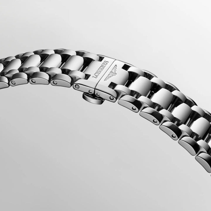 Longines Primaluna Moonphase watch 34mm mother of pearl diamonds automatic steel L8.126.4.87.6