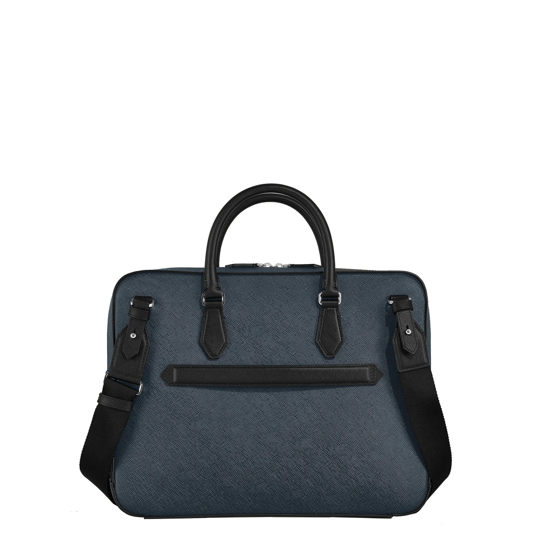 Montblanc Sartorial medium document bag blue tweed 220332