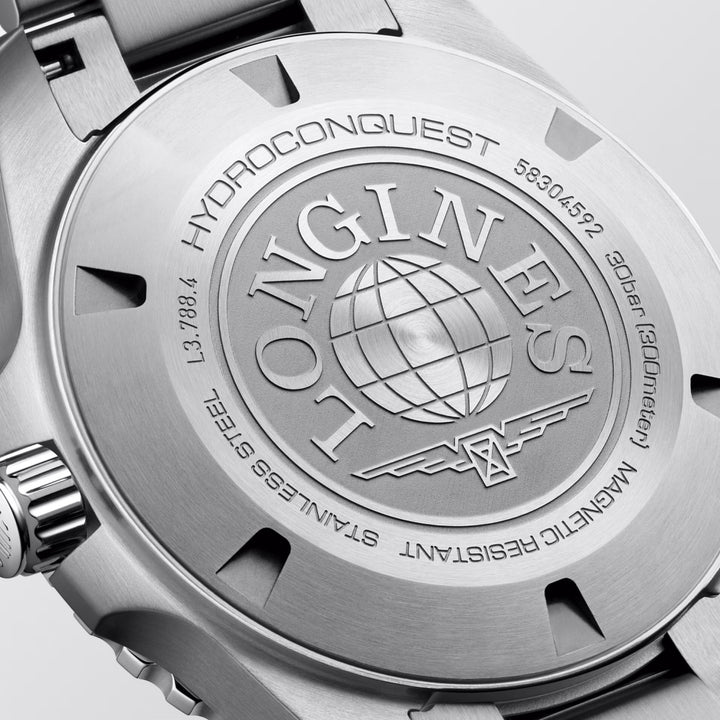 Longines Hydroconquest 42 mm blaue Automatikuhr aus Stahl L3.788.4.96.6