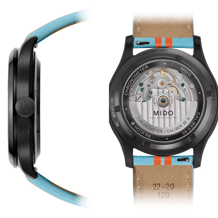 Mido ur Multifort Chronometer 1 Racer 42mm sort automatisk stål sort PVD finish M038.431.36.051.00