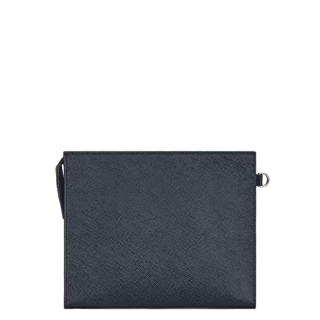 Montblanc blue tweed sartorial clutch bag 220428